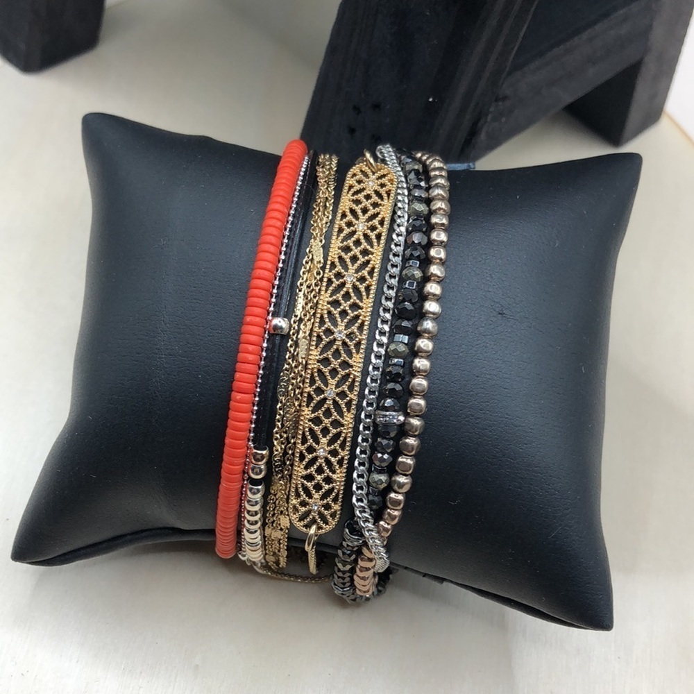 Bundle lot 5 trendy adjustable bracelets Stella and Dot Jcrew Banana Republic